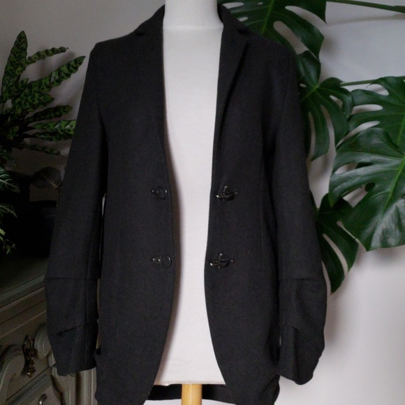 Like-New, Unique Charcoal-Green Coat - Picture 5 of 8